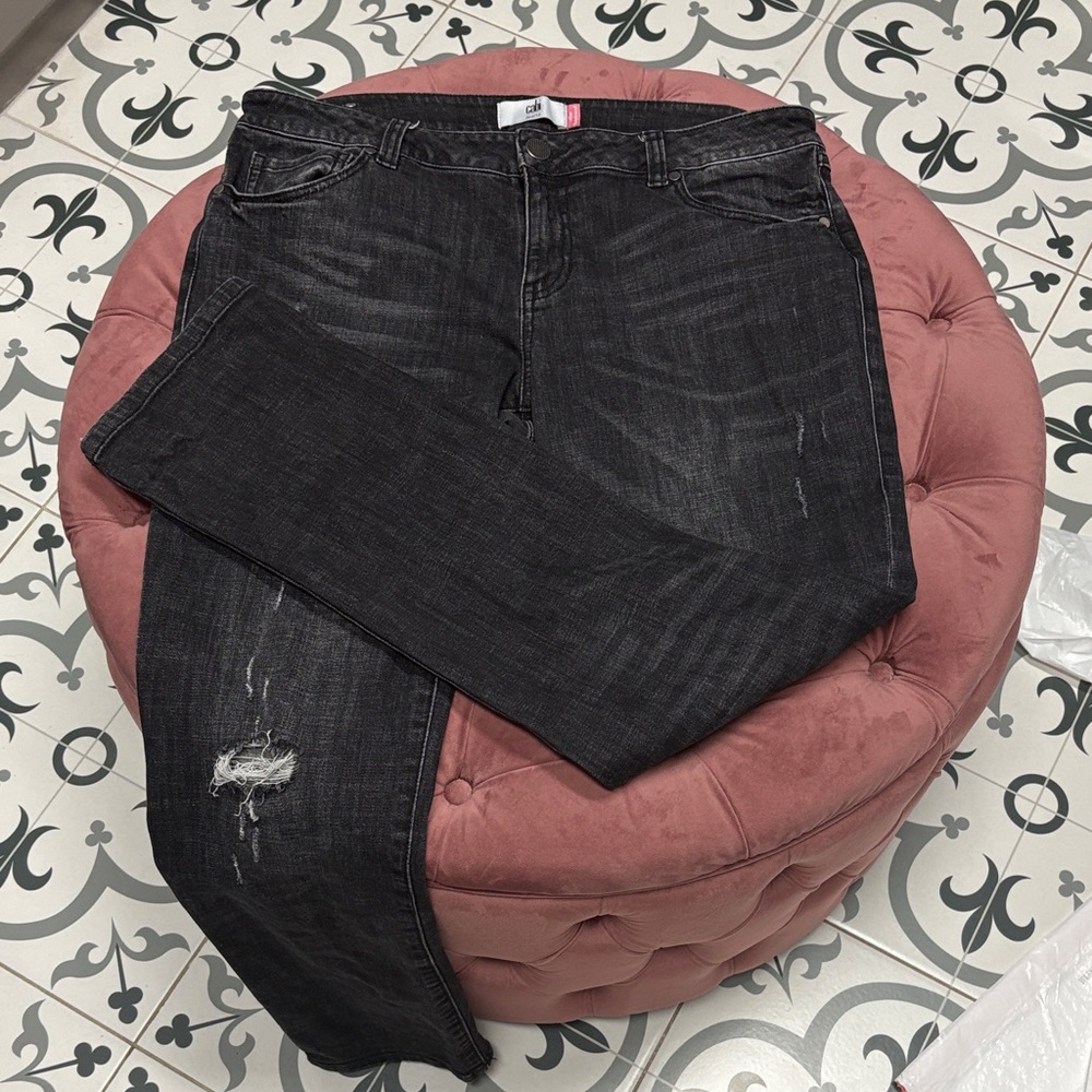 CAbi Black Straight Leg Jeans